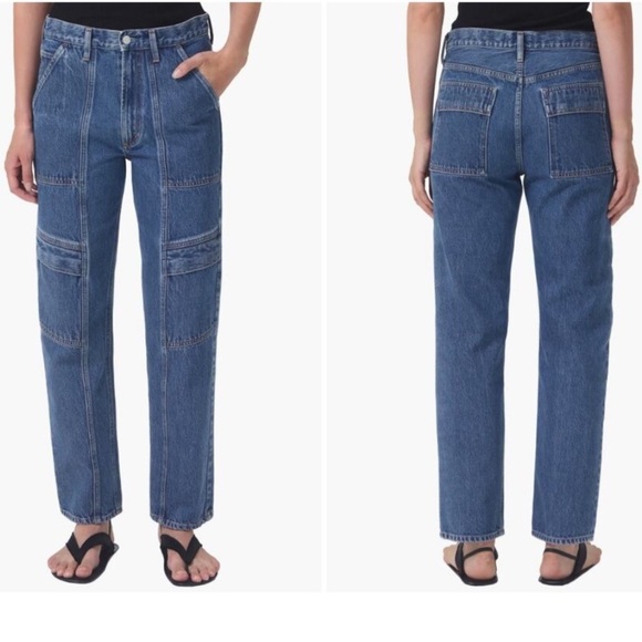 AGOLDE COOPER WIDE LEG CARGO JEANS SIZE 33 NWT Retail $285 - Picture 1 of 11